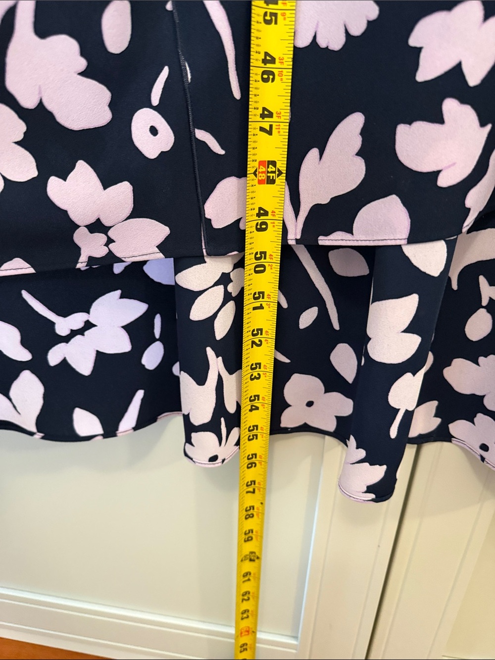 Kate Spade Floral Midi Dress Size 14 Navy Lavender Flutter Sleeve - Picture 8 of 10